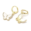 Butterfly Real 18K Gold Plated Brass Dangle Leverback Earrings EJEW-L268-035G-01-2