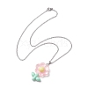 Resin Flower Pendant Necklaces NJEW-JN04727-4