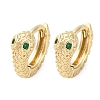 Brass Cubic Zirconia Hoop Earrings EJEW-Q014-35G-2