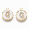 Brass Micro Pave Cubic Zirconia Pendants KK-T062-04Q-NF-1