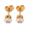 304 Stainless Steel Micro Pave Clear Cubic Zirconia Stud Earrings EJEW-P299-01C-G-4