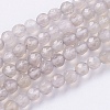 Natural Grey Agate Beads Strands X-G-G580-4mm-08-1