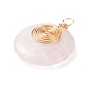 Natural Rose Quartz Pendants PALLOY-JF01289-3