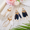 2Pairs 2 Colors Feather Chandelier Earrings EJEW-TA0001-81D-4
