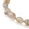 Natural Labradorite Round Beaded Stretch Bracelet BJEW-JB08197-06-4