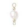 Natural Freshwater Pearl with Synthetic Non-magnetic Hematite Potato Connector Charms PALLOY-JF04713-2