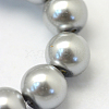 Baking Painted Pearlized Glass Pearl Round Bead Strands X-HY-Q330-8mm-34-3