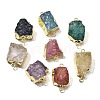 Raw Rough Natural Dyed Quartz Crystal Links Connector Charms G-K189-04LG-1