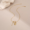 Valentine's Day 304 Stainless Steel Crystal Rhinestone Pendant Necklaces WGE27DF-01-3