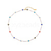 Real 18K Gold Plated Stainless Steel Enamel Chain Necklace OH8481-2-1