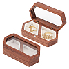 2-Slot Wooden Couple Rings Storage Boxes CON-WH0087-42A-1