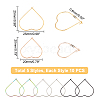 DICOSMETIC 50Pcs 5 Style Ion Plating(IP) 304 Stainless Steel Hoop Earring Findings STAS-DC0007-06-4