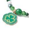 5Pcs 5 Styles Saint Patrick's Day Theme Natural Dyed Yellow Jade & Glass Beads Stretch Bracelets BJEW-JB11156-4