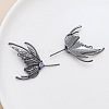 Brass Pave Medium Purple Cubic Zirconia Wing Head Pins BAPE-PW0002-08C-1