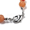 Faceted Round Natural Red Aventurine Beaded Necklaces NJEW-F327-01A-04-3