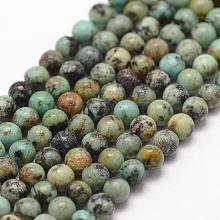 Natural African Turquoise(Jasper) Beads Strands G-N0188-02-3mm
