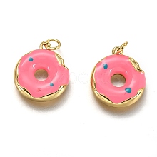 Brass Enamel Pendants KK-B026-24G