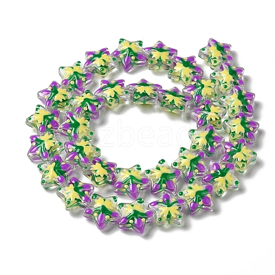 Transparent Glass Beads Strands LAMP-K037-15B-1