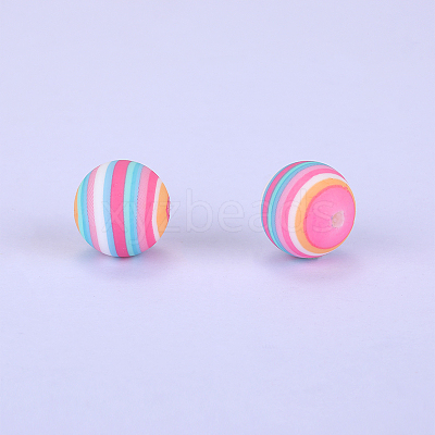 Printed Round Silicone Focal Beads SI-JX0056A-56-1