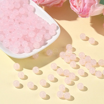 Imitation Jade Acrylic Beads X-SACR-S188-08mm-09-1