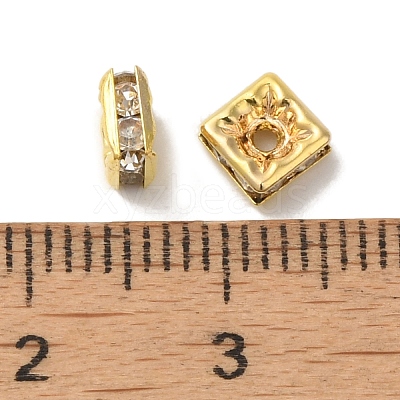 Brass Grade A Rhinestone Spacer Beads RSB071NF-01G-1