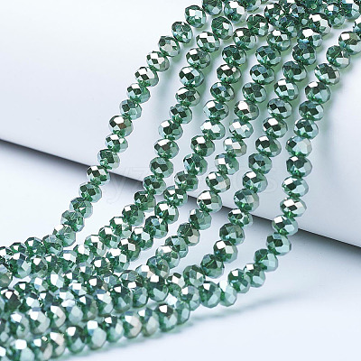 Electroplate Glass Beads Strands EGLA-A034-T6mm-C03-1