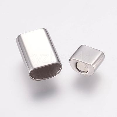 Tarnish Resistant 304 Stainless Steel Magnetic Clasps with Glue-in Ends STAS-L189-17P-1