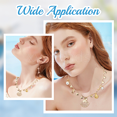 DIY Shell Charms Chain Bracelet Necklace Making Kit DIY-BBC0001-64-1