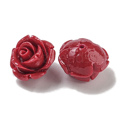 Synthetic Coral Dyed Carved Beads SHEL-I001-05D-1