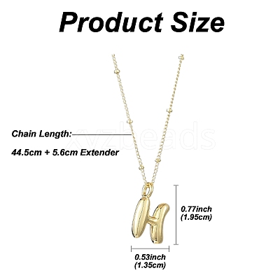 1Pc Initial Letter Brass Pendant Necklaces NJEW-YW0001-24H-1