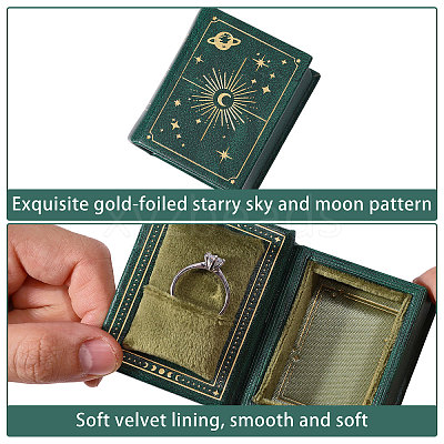 Book Shaped PU Leather Tie Clip Storage Boxes CON-CA0001-034C-1