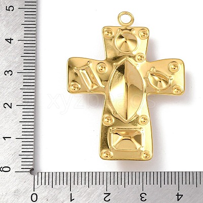304 Stainless Steel Cubic Zirconia Pendants STAS-Z182-07G-02-1