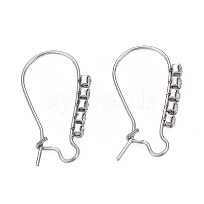 304 Stainless Steel Hoop Earrings Findings Kidney Ear Wires STAS-N092-138B-01-1