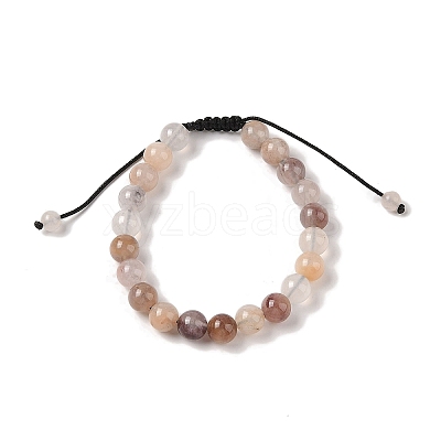 8mm Round Natural Purple Quartz Braided Bead Bracelets BJEW-C067-01B-25-1