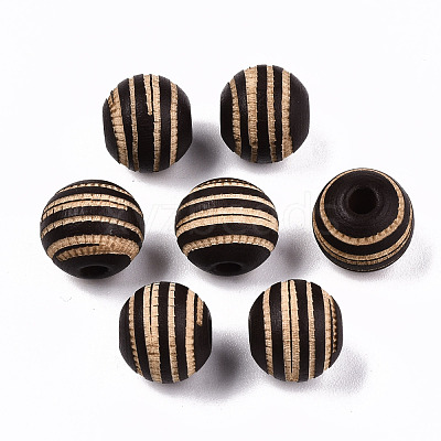 Painted Natural Wood Beads X-WOOD-T021-54A-02-1