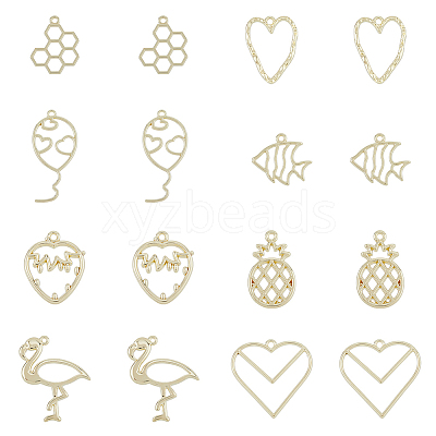 32Pcs 8 Style Rack Plating Alloy Pendants FIND-FH0007-75-1