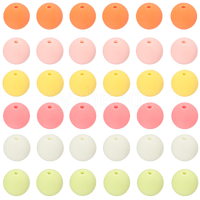 Rubberized Style Imitated Silicone Acrylic Beads MACR-PA0001-06A-03-1