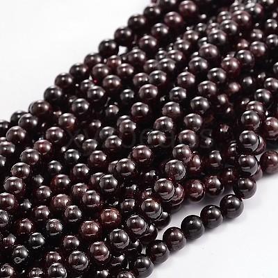 Natural Garnet Round Bead Strands G-L362-18-1
