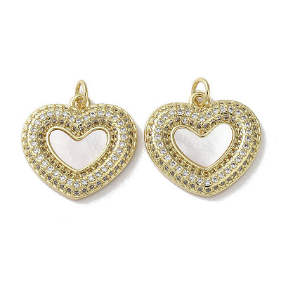 Brass Micro Pave Cubic Zirconia Pendants KK-G485-34L-G-1
