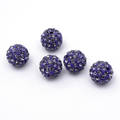 Polymer Clay Pave Rhinestone Beads RB-Q197-10mm-16-1