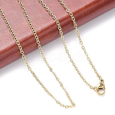 304 Stainless Steel Cable Chain Necklace Making STAS-P045-09G-1