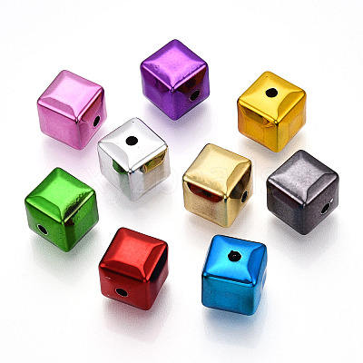 UV Plating Oapque Acrylic  Beads X-PACR-T017-08-1