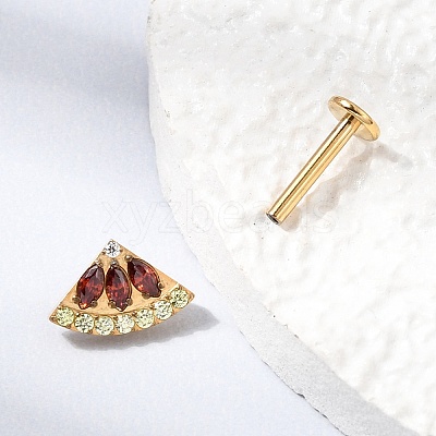 F136 Titanium Pave Cubic Zirconia Fruit Internally Threaded Labrets ME-CBA9828-06A-G-1