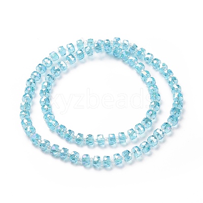 Electroplate Transparent Glass Beads Strands EGLA-H101-03E-1