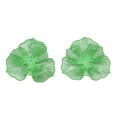 Spray Painted Iron Bead Caps IFIN-Z004-02B-1