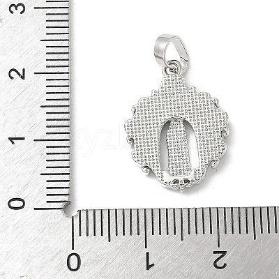 Brass Pave Natural White Shell Religion Pendants KK-S522-23P-A-1