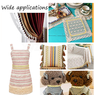 Polyester & Metallic Yarn Knitting Ribbon OCOR-WH0068-10B-WH-1
