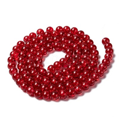 Spray Painted Crackle Glass Beads Strands CCG-Q001-8mm-13-1
