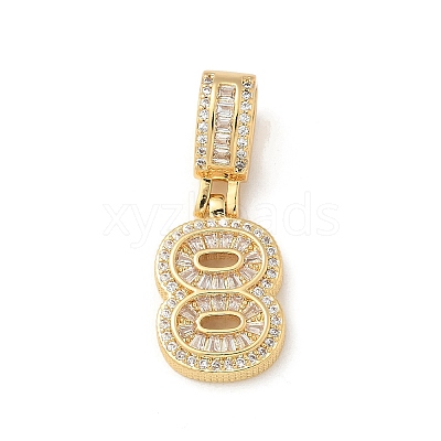 Brass Clear Cubic Zirconia European Dangle Charms LS-KK-R003-01G-08-1