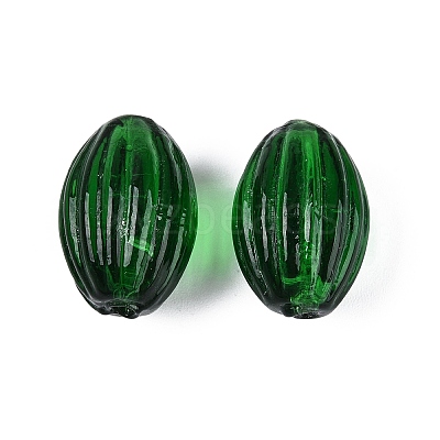 Handmade Ribbed Lampwork Beads LAMP-N042-01F-1